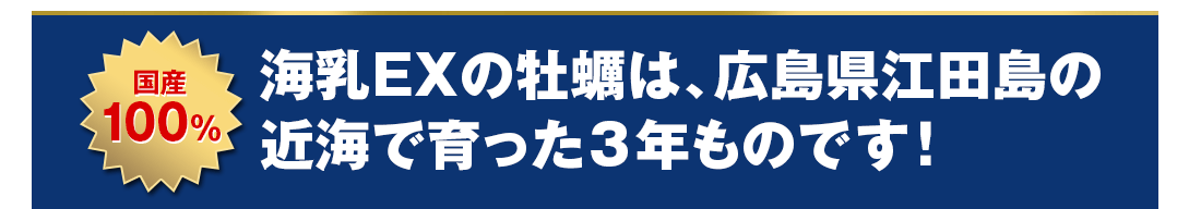 海乳EXの牡蠣は広島県江田島の近海で育った３年ものです